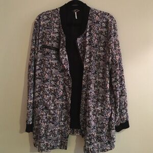 Free People Floral Jacket - Black, Pink, White
